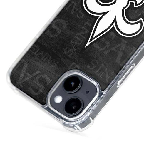 NFL New Orleans Saints Black & White iPhone 14 MagSafe Case