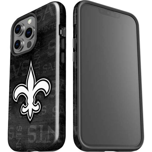 NFL New Orleans Saints Black & White iPhone 15 Pro Impact Case