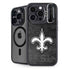 NFL New Orleans Saints Black & White iPhone 15 Pro Kickstand Case