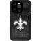 NFL New Orleans Saints Black & White iPhone 15 Pro Waterproof Case