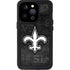 NFL New Orleans Saints Black & White iPhone 15 Pro Waterproof Case