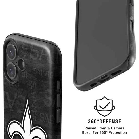 NFL New Orleans Saints Black & White iPhone 16 Magsafe Impact Case