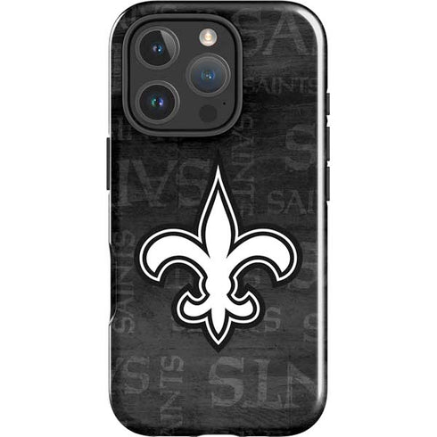 NFL New Orleans Saints Black & White iPhone 16 Pro Impact Case