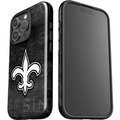 NFL New Orleans Saints Black & White iPhone 16 Pro Impact Case