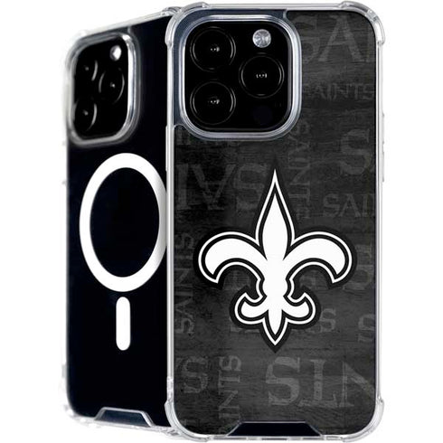 NFL New Orleans Saints Black & White iPhone 16 Pro MagSafe Case
