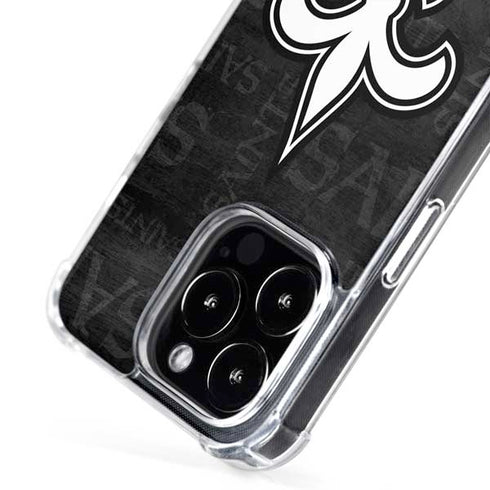 NFL New Orleans Saints Black & White iPhone 16 Pro MagSafe Case