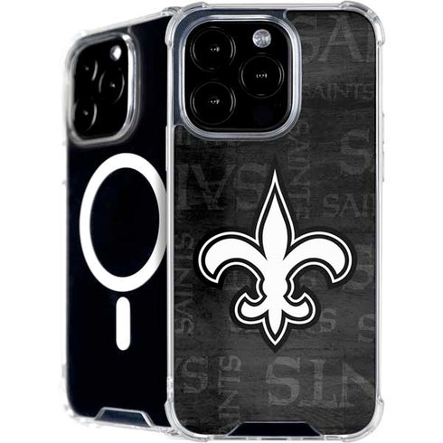 NFL New Orleans Saints Black & White iPhone 16 Pro Max MagSafe Case