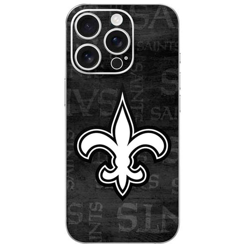 NFL New Orleans Saints Black & White iPhone 16 Pro Skin