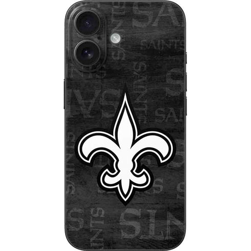 NFL New Orleans Saints Black & White iPhone 16 Skin
