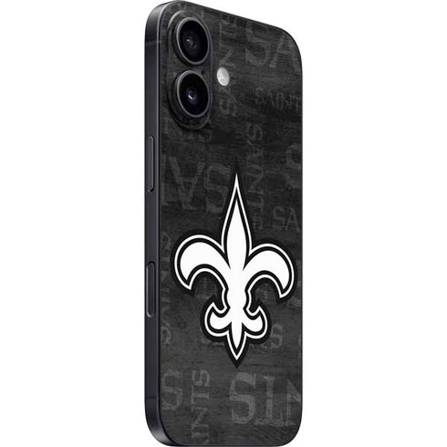 NFL New Orleans Saints Black & White iPhone 16 Skin