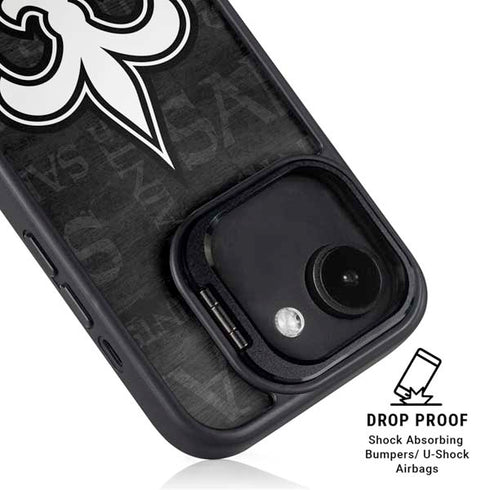 NFL New Orleans Saints Black & White iPhone 16e Kickstand Case