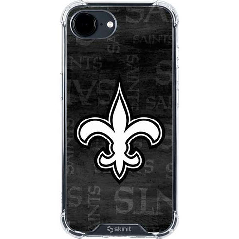 NFL New Orleans Saints Black & White iPhone 16e Clear Case