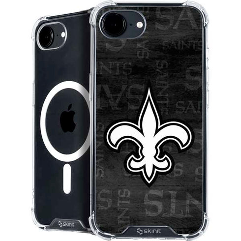 NFL New Orleans Saints Black & White iPhone 16e MagSafe Case