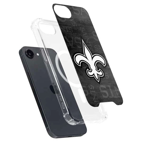 NFL New Orleans Saints Black & White iPhone 16e MagSafe Case