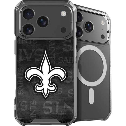 NFL New Orleans Saints Black & White iPhone 18 Pro MagSafe Case