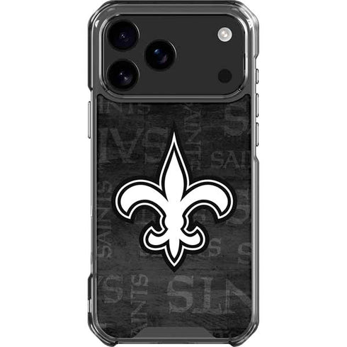 NFL New Orleans Saints Black & White iPhone 18 Pro Max Clear Case