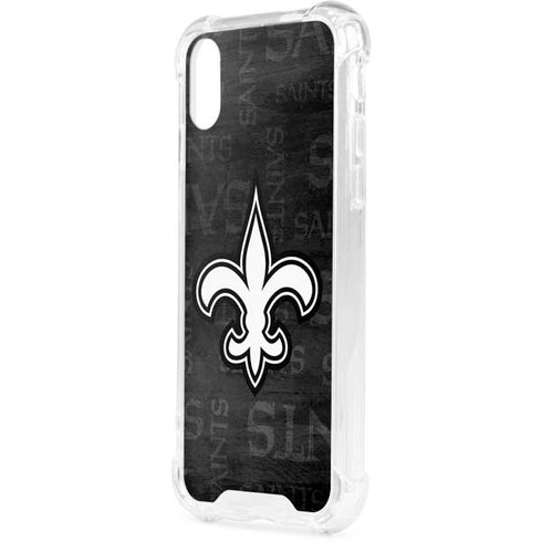 NFL New Orleans Saints Black & White iPhone XS Clear Case