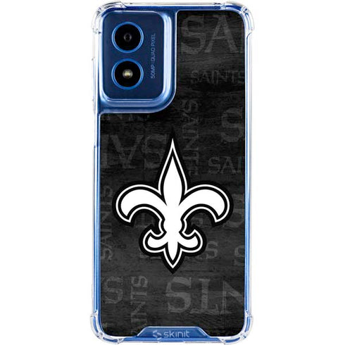 NFL New Orleans Saints Black & White Moto G 5G (2024) Clear Case