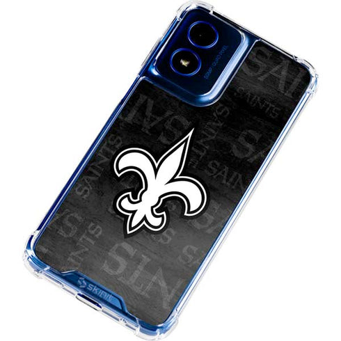 NFL New Orleans Saints Black & White Moto G 5G (2024) Clear Case