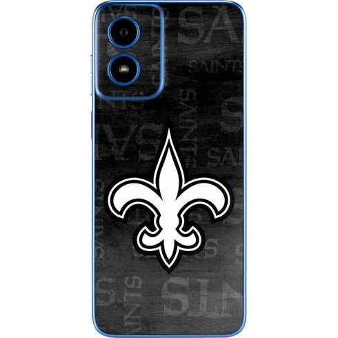 NFL New Orleans Saints Black & White Moto G Play 4G (2024) Skin