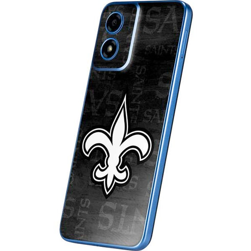 NFL New Orleans Saints Black & White Moto G Play 4G (2024) Skin