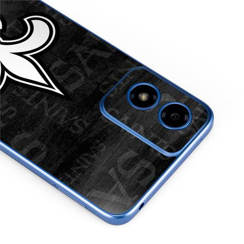 NFL New Orleans Saints Black & White Moto G Play 4G (2024) Skin