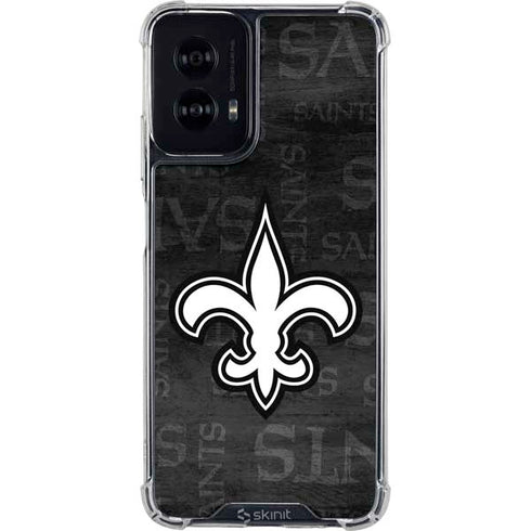 NFL New Orleans Saints Black & White Moto G Power 5G (2024) Clear Case