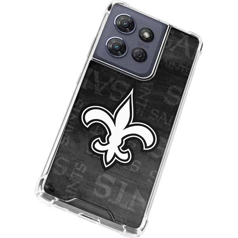 NFL New Orleans Saints Black & White Moto G Power 5G (2025) Clear Case