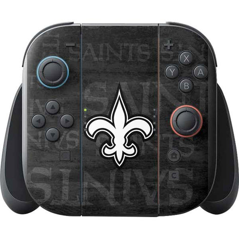 NFL New Orleans Saints Black & White Nintendo Switch 2 (2025) with Joy-Con Skin