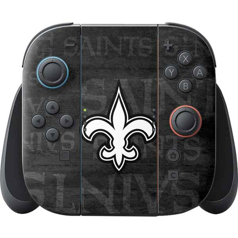 NFL New Orleans Saints Black & White Nintendo Switch 2 (2025) Joy-Con Controller Skin