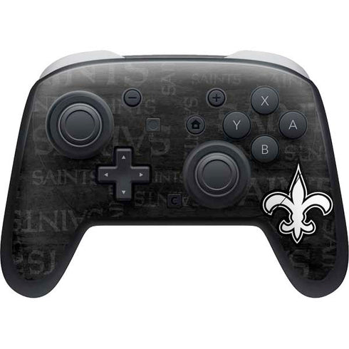NFL New Orleans Saints Black & White Nintendo Switch 2 (2025) Pro Controller Skin