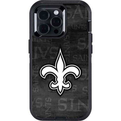 NFL New Orleans Saints Black & White Otterbox Defender iPhone Skin