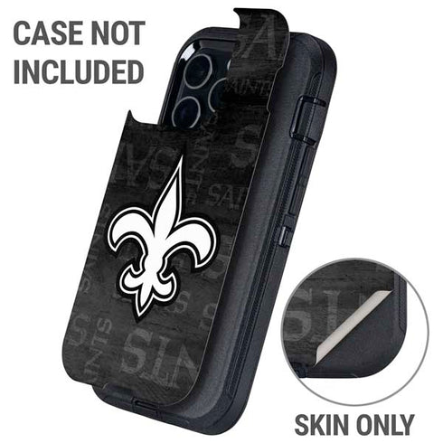 NFL New Orleans Saints Black & White Otterbox Defender iPhone Skin