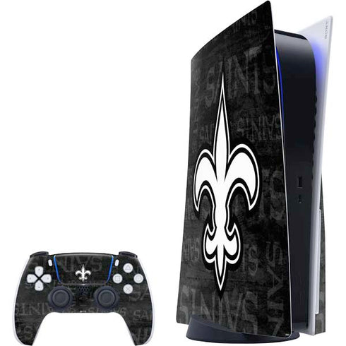 NFL New Orleans Saints Black & White PlayStation PS5 Skins