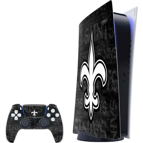 NFL New Orleans Saints Black & White PlayStation PS5 Skins