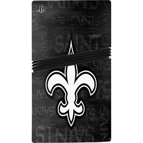 NFL New Orleans Saints Black & White PS5 Pro Console Skin