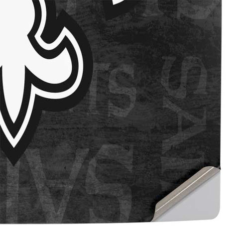 NFL New Orleans Saints Black & White PS5 Pro Console Skin