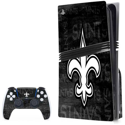 NFL New Orleans Saints Black & White PlayStation PS5 Skins