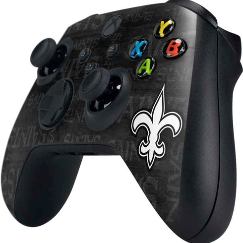 NFL New Orleans Saints Black & White Xbox Series X Controller Skin
