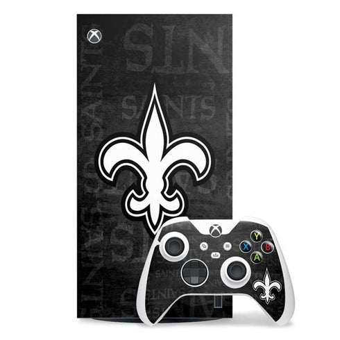 NFL New Orleans Saints Black & White Xbox Series X Skins