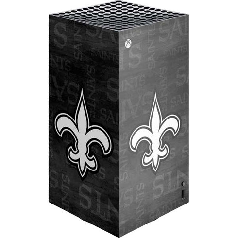 NFL New Orleans Saints Black & White XBox Series X Digital Edition Console Skin