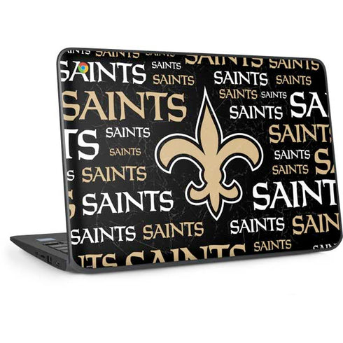 NFL New Orleans Saints Black Blast HP Chromebook Skin