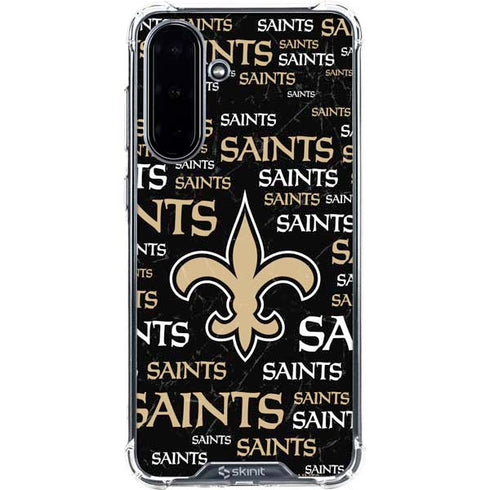 NFL New Orleans Saints Black Blast Galaxy A36 5G Clear Case