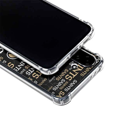 NFL New Orleans Saints Black Blast Galaxy A36 5G Clear Case