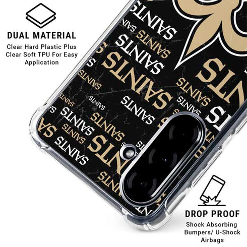 NFL New Orleans Saints Black Blast Galaxy A36 5G Clear Case