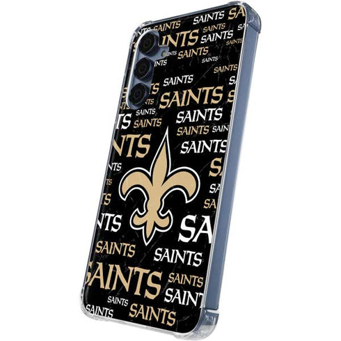 NFL New Orleans Saints Black Blast Galaxy A55 5G Clear Case