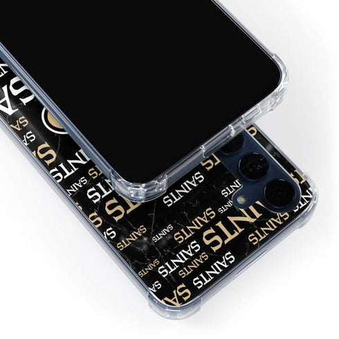 NFL New Orleans Saints Black Blast Galaxy A55 5G Clear Case