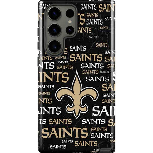 NFL New Orleans Saints Black Blast Galaxy S23 Ultra Pro Case