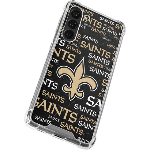 NFL New Orleans Saints Black Blast Galaxy S24 FE Clear Case