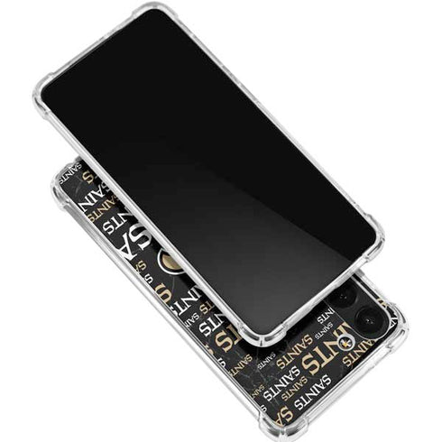 NFL New Orleans Saints Black Blast Galaxy S24 FE Clear Case